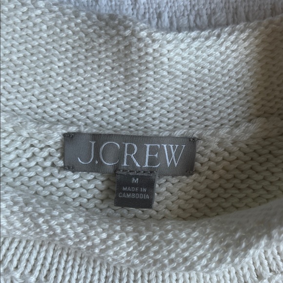 J. Crew Women's Striped Black and White Cotton Rollneck Sweater - Picture 2 of 2